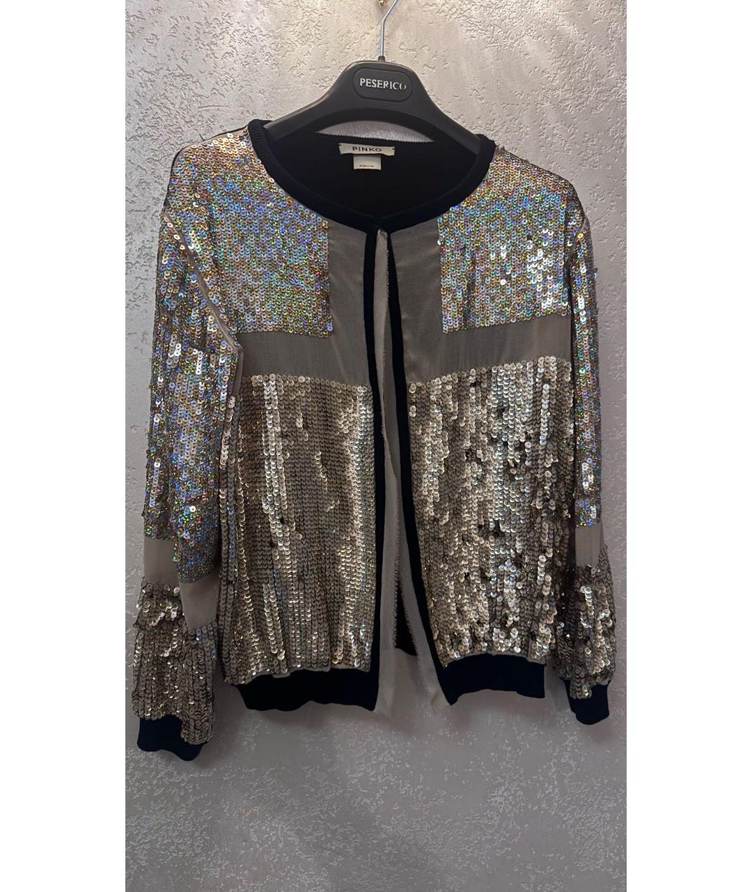 PINKO Золотой полиэстеровый кардиган, фото 5
