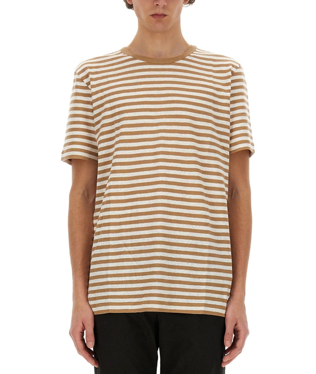 HUGO BOSS Бежевая хлопковая футболка, фото 5