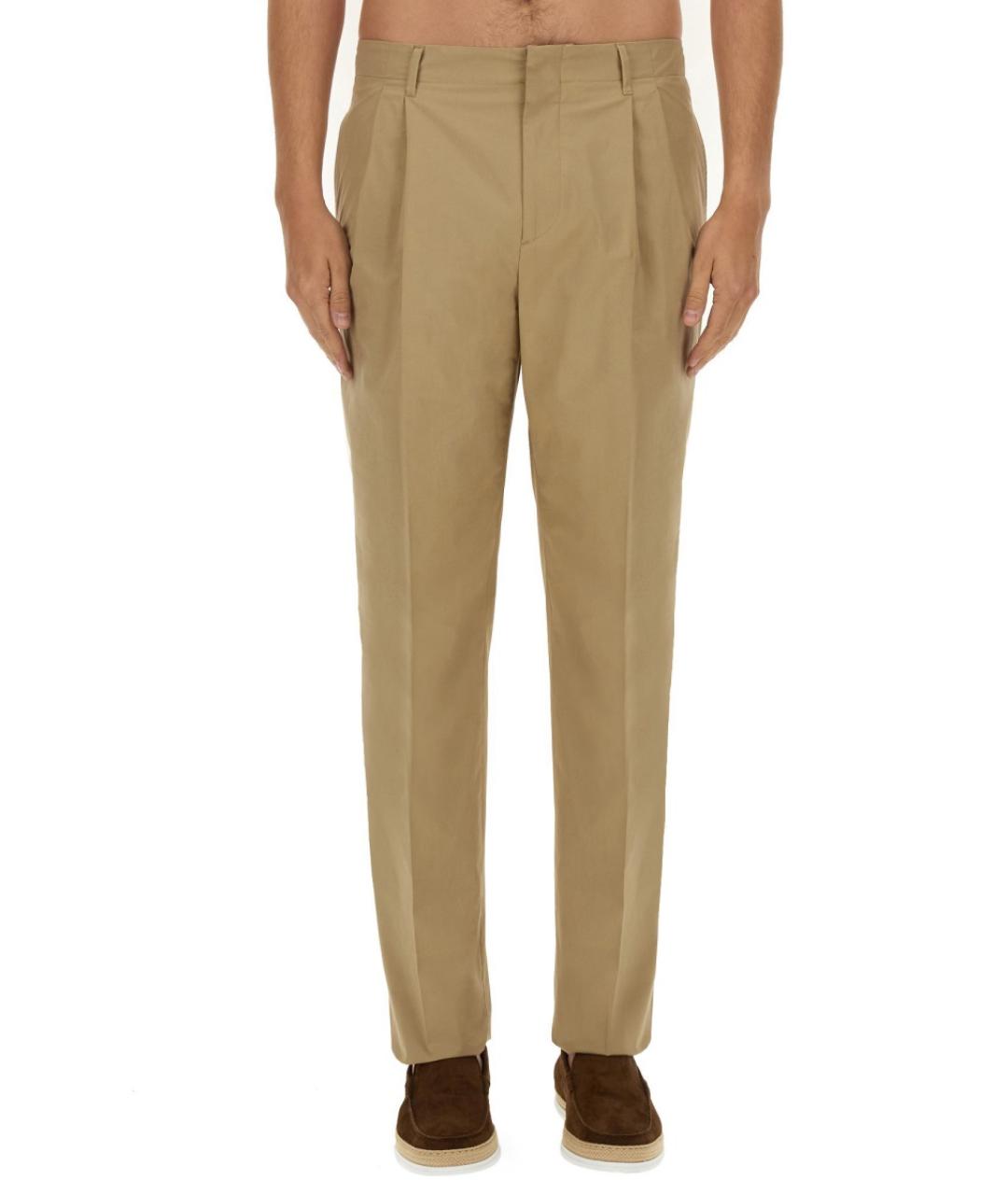 LARDINI Бежевые хлопковые повседневные брюки, фото 5
