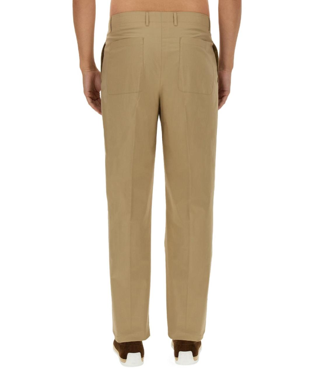 LARDINI Бежевые хлопковые повседневные брюки, фото 3