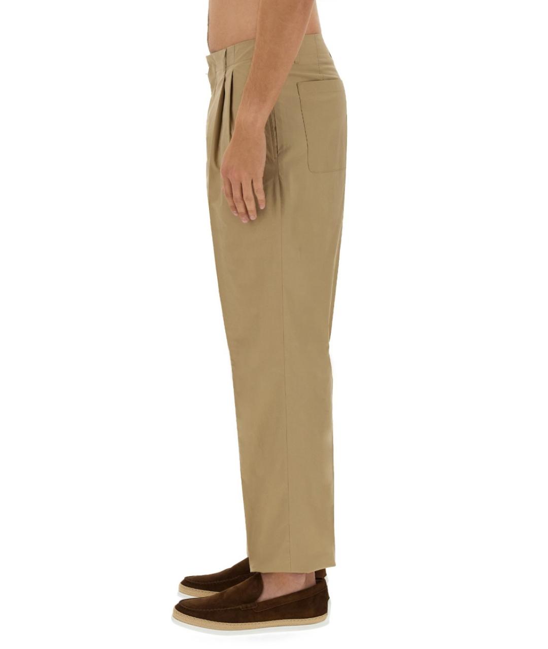 LARDINI Бежевые хлопковые повседневные брюки, фото 4