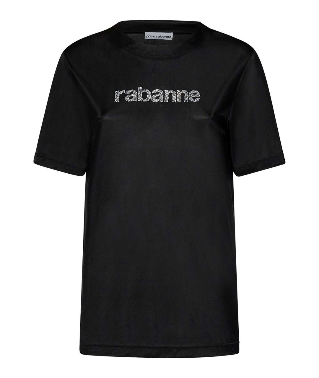 PACO RABANNE Черная полиамидовая футболка, фото 1