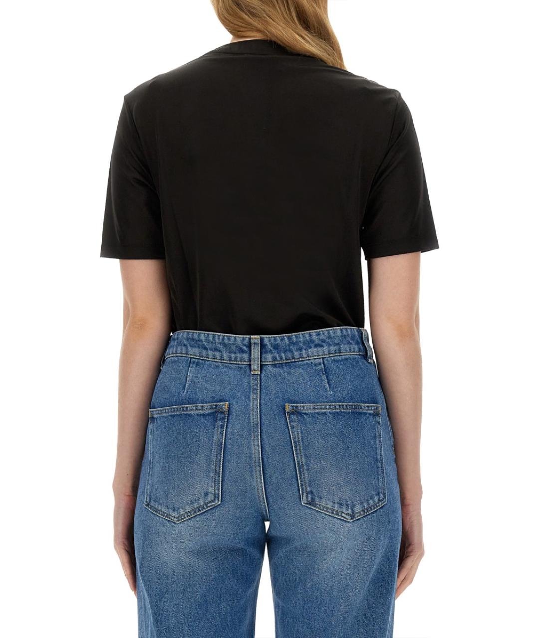 PACO RABANNE Черная полиамидовая футболка, фото 3