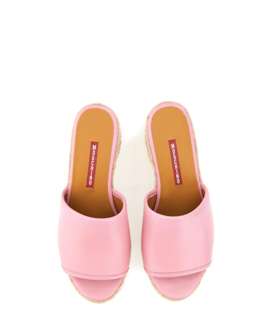 MOSCHINO JEANS Розовые кожаные мюли, фото 5