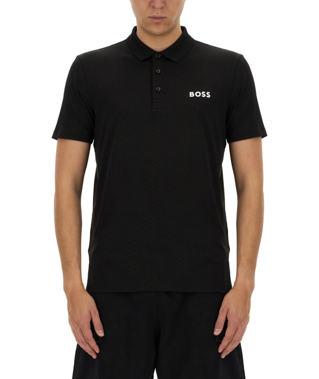 HUGO BOSS Черное поло с коротким рукавом, фото 5