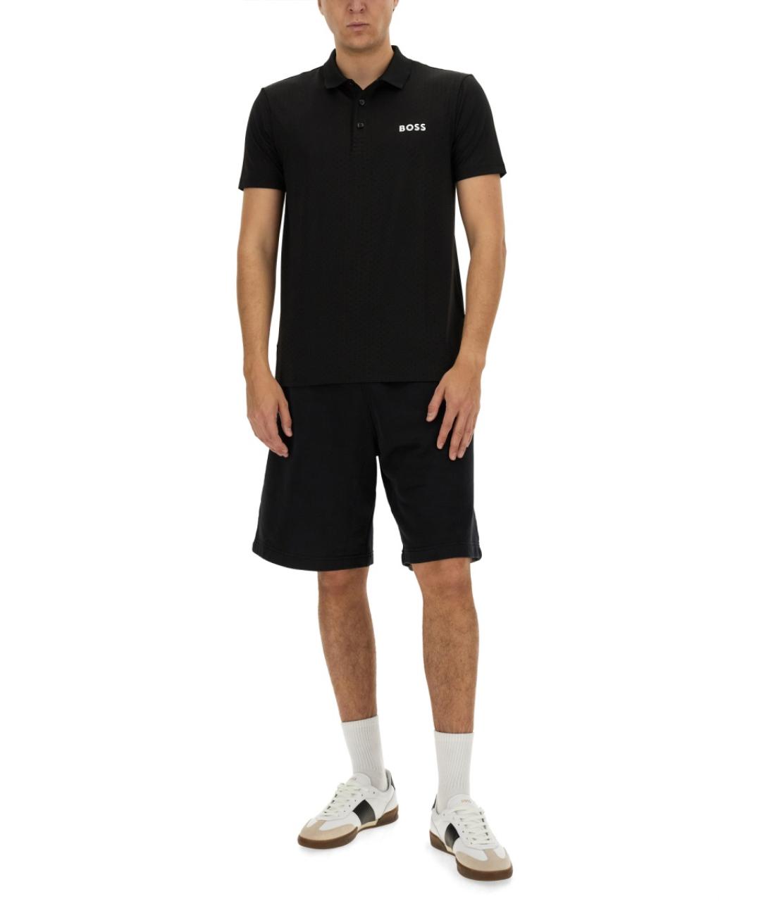 HUGO BOSS Черное поло с коротким рукавом, фото 2