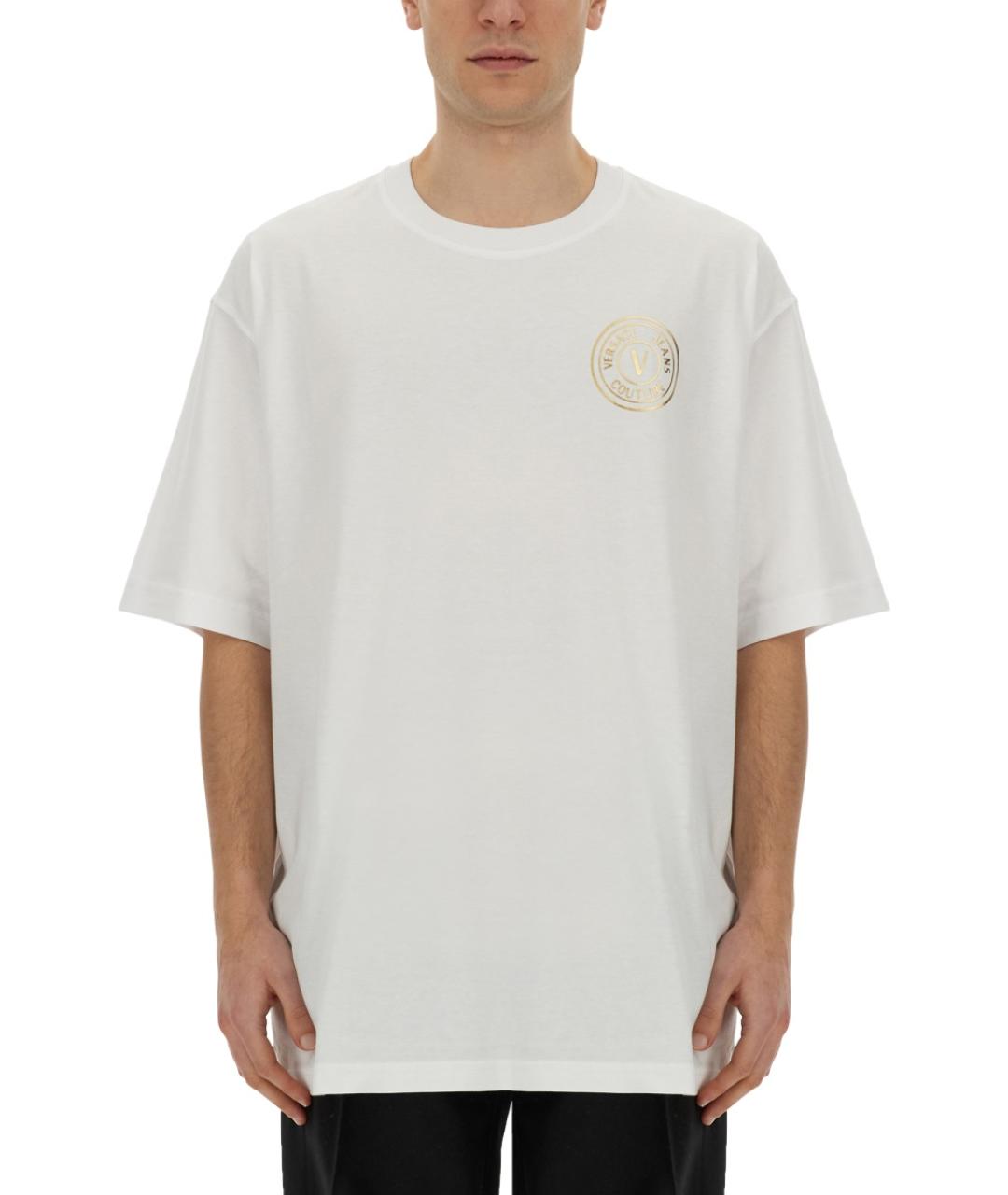 VERSACE JEANS COUTURE Белая хлопковая футболка, фото 5