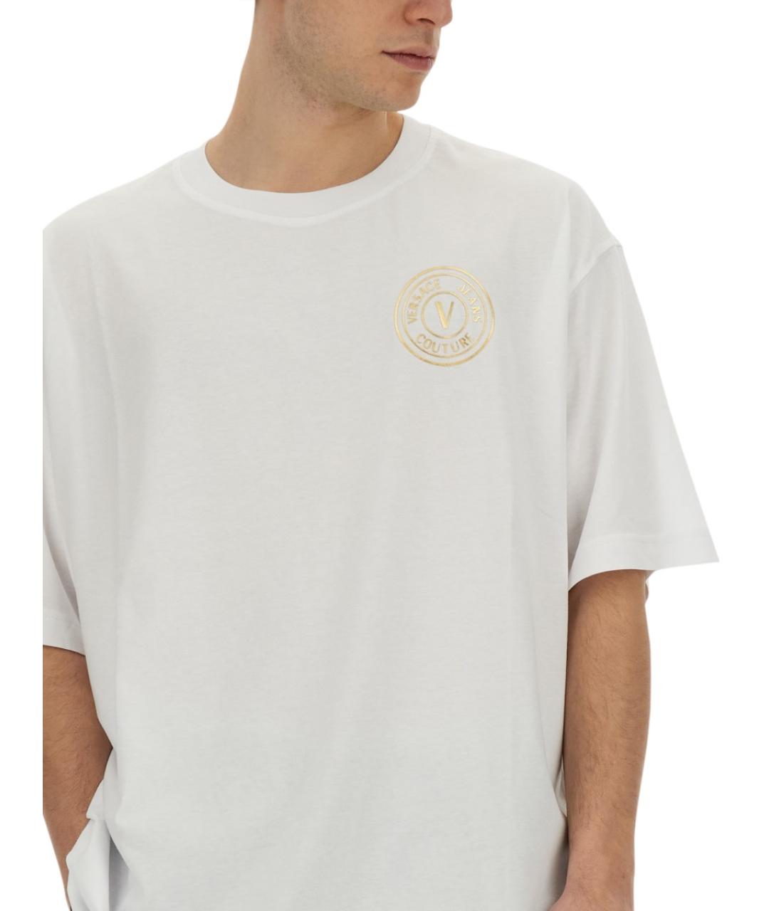 VERSACE JEANS COUTURE Белая хлопковая футболка, фото 4