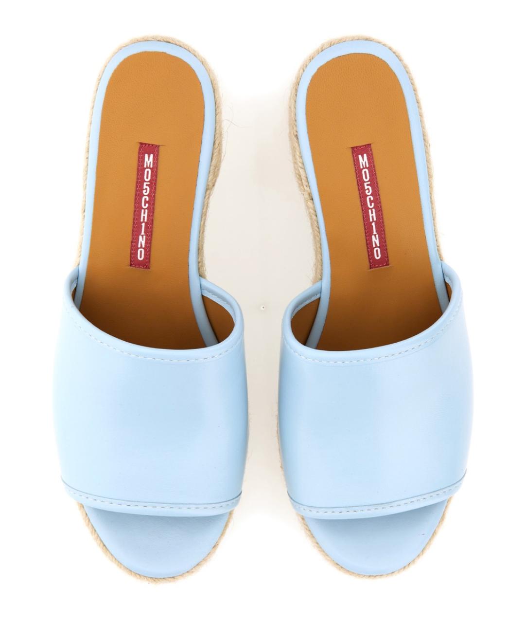 MOSCHINO JEANS Синие синтетические мюли, фото 2