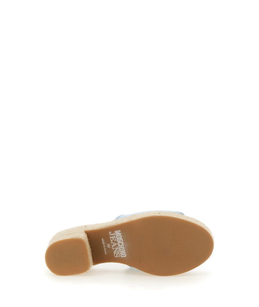 MOSCHINO JEANS Синие синтетические мюли, фото 6