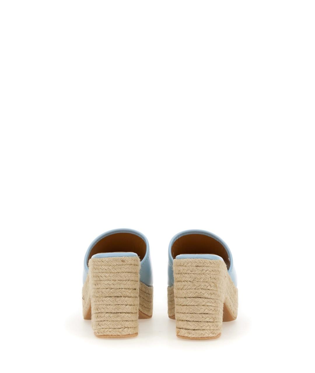 MOSCHINO JEANS Синие синтетические мюли, фото 4