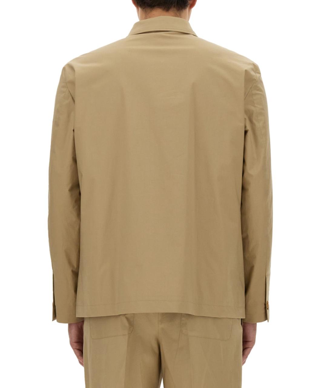 LARDINI Бежевая хлопковая кэжуал рубашка, фото 3