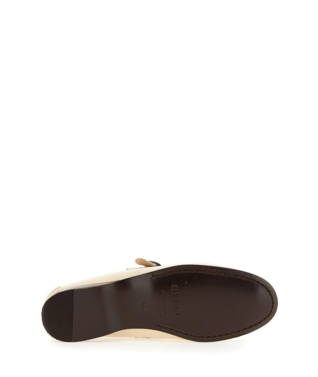 HEREU Белые кожаные мокасины, фото 5