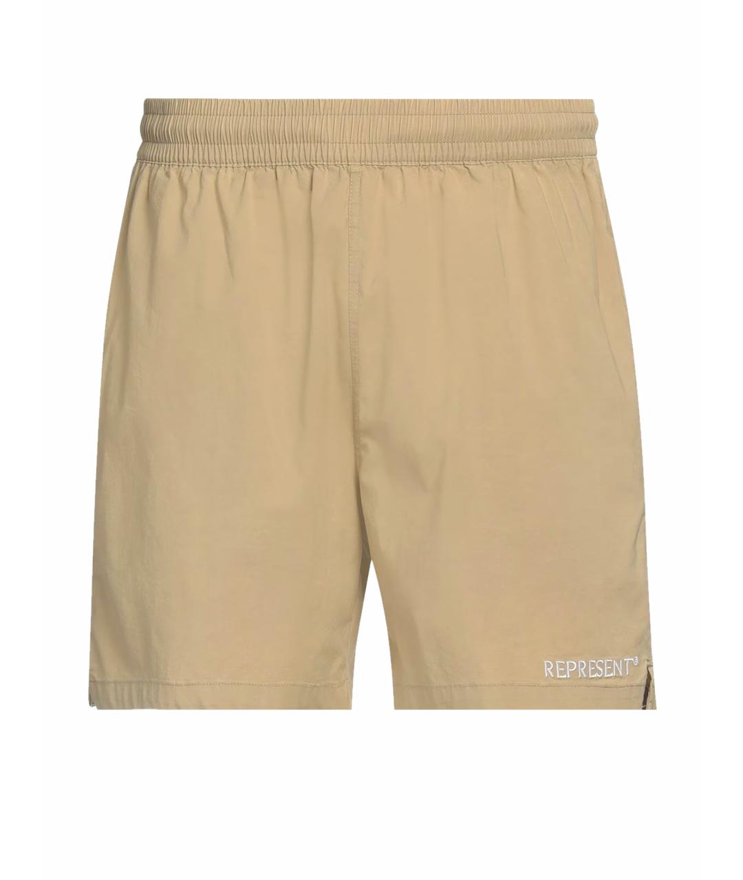 REPRESENT Бежевые хлопковые шорты, фото 1
