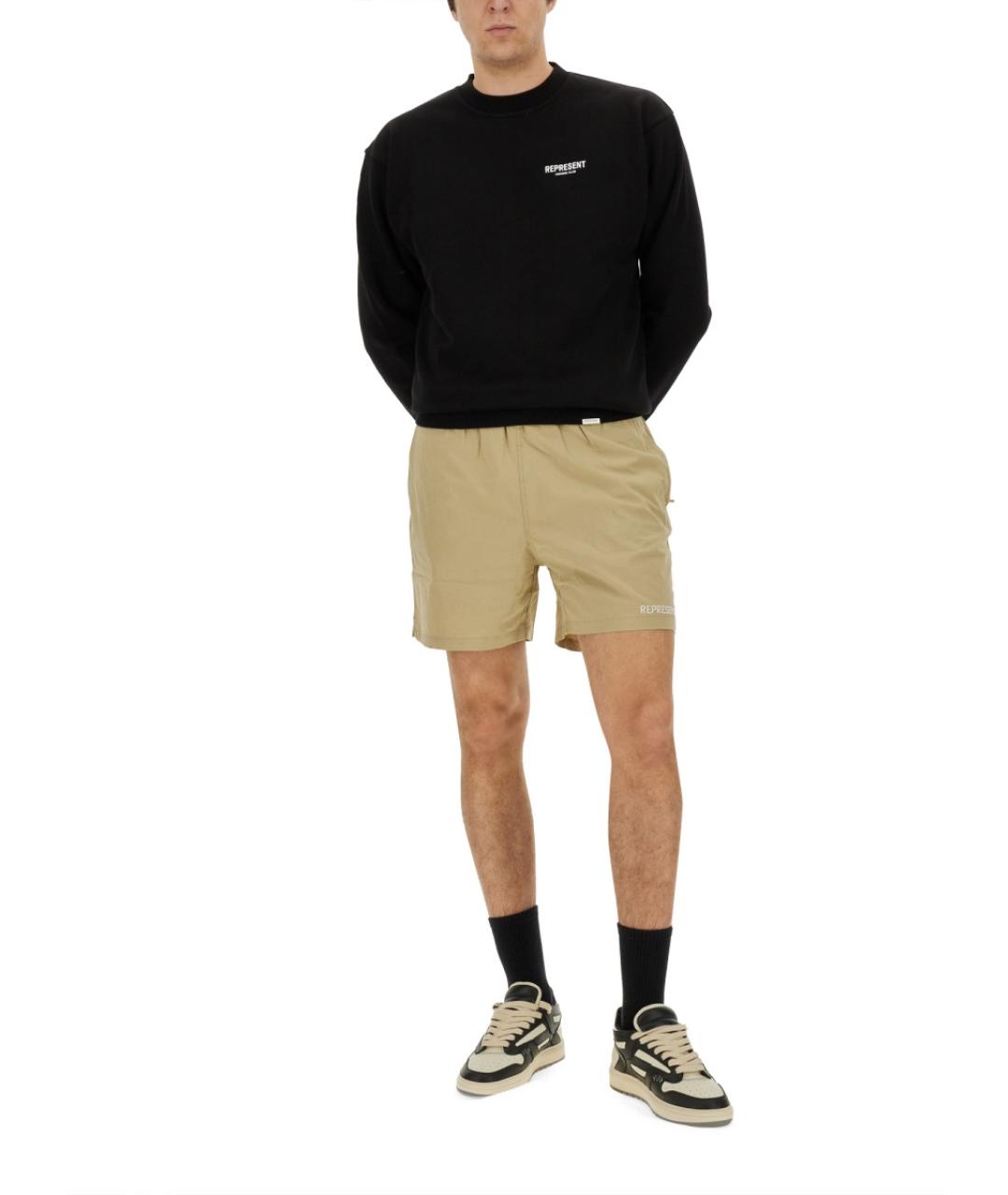 REPRESENT Бежевые хлопковые шорты, фото 2