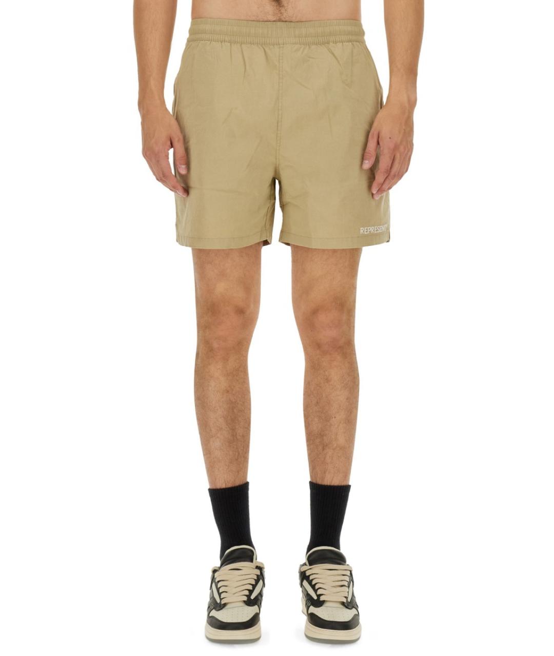 REPRESENT Бежевые хлопковые шорты, фото 5