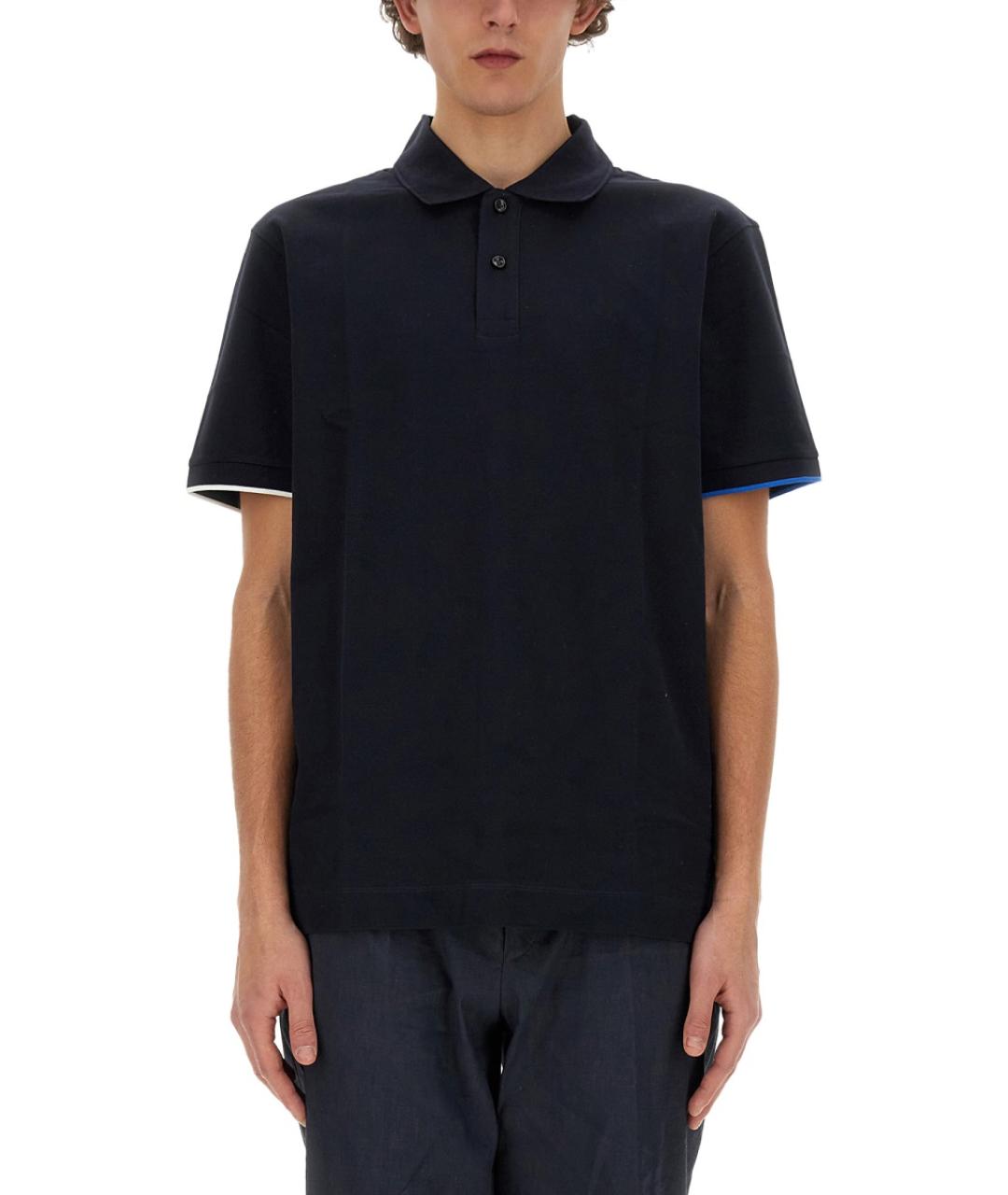 HUGO BOSS Синее хлопковое поло с коротким рукавом, фото 5