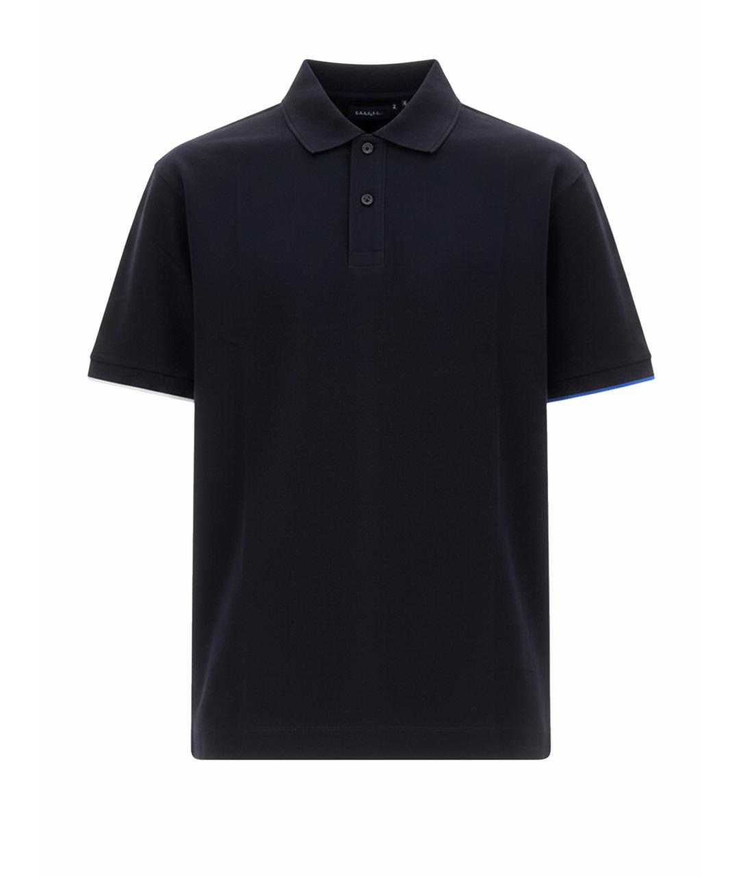 HUGO BOSS Синее хлопковое поло с коротким рукавом, фото 1