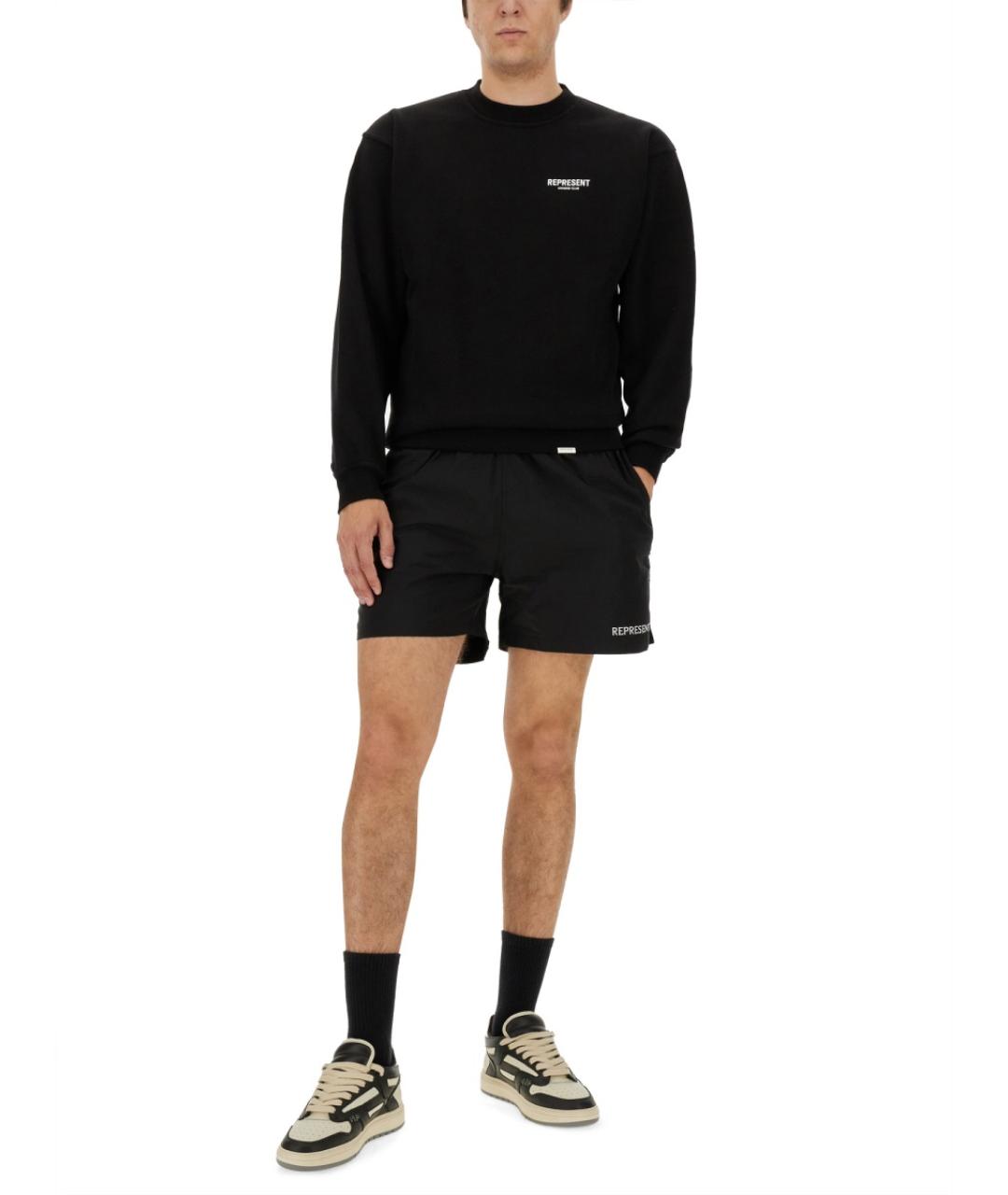 REPRESENT Черные хлопковые шорты, фото 2