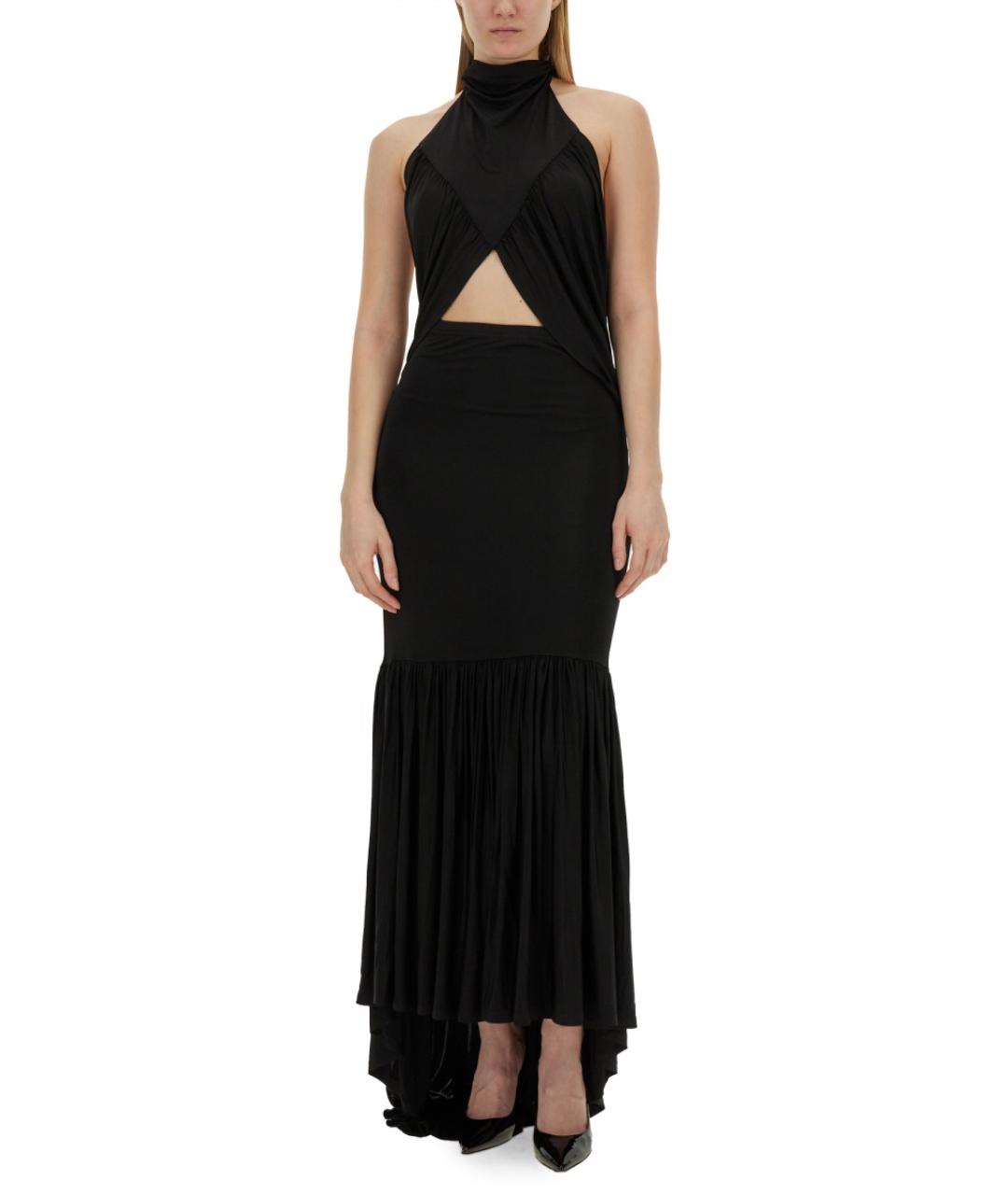 NINA RICCI Черная вискозная юбка макси, фото 3