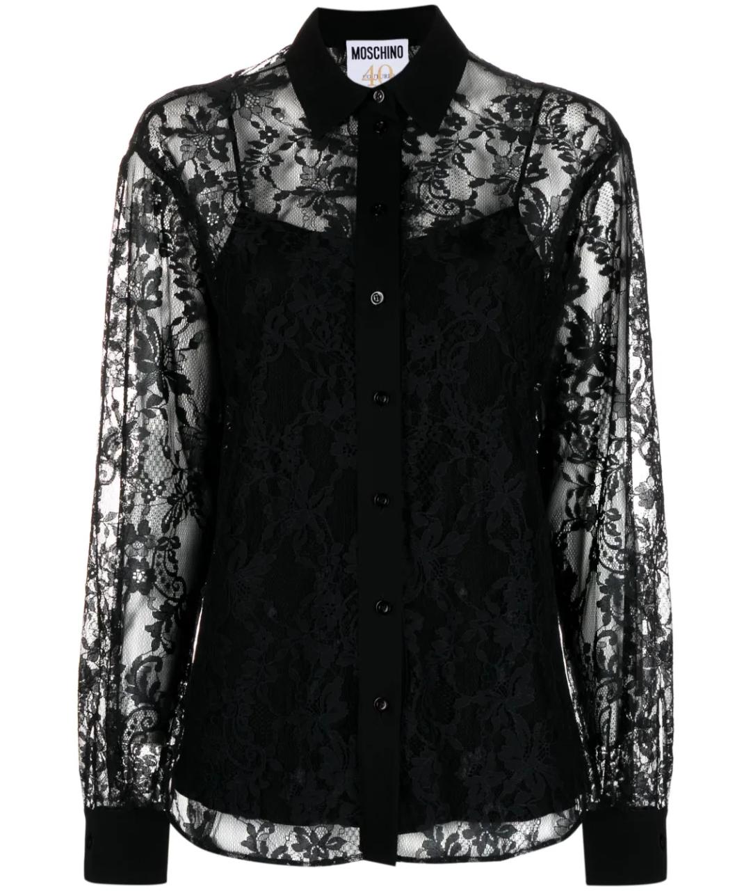 MOSCHINO Черная полиамидовая рубашка, фото 1