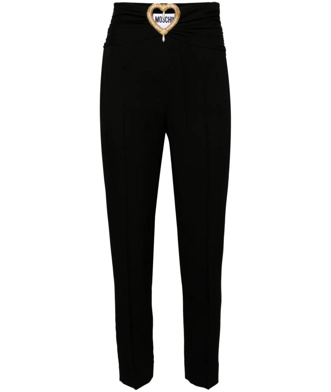 MOSCHINO Черные ацетатные брюки узкие, фото 1