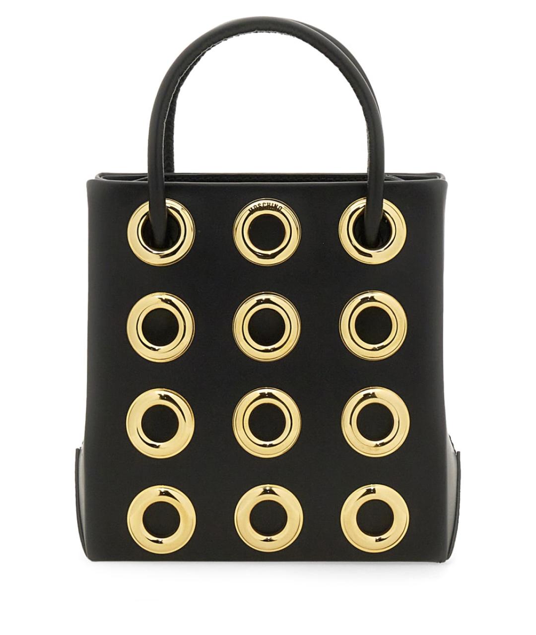 MOSCHINO Черная кожаная сумка тоут, фото 1