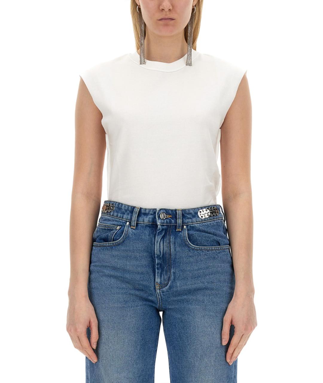 PACO RABANNE Белая хлопковая футболка, фото 5