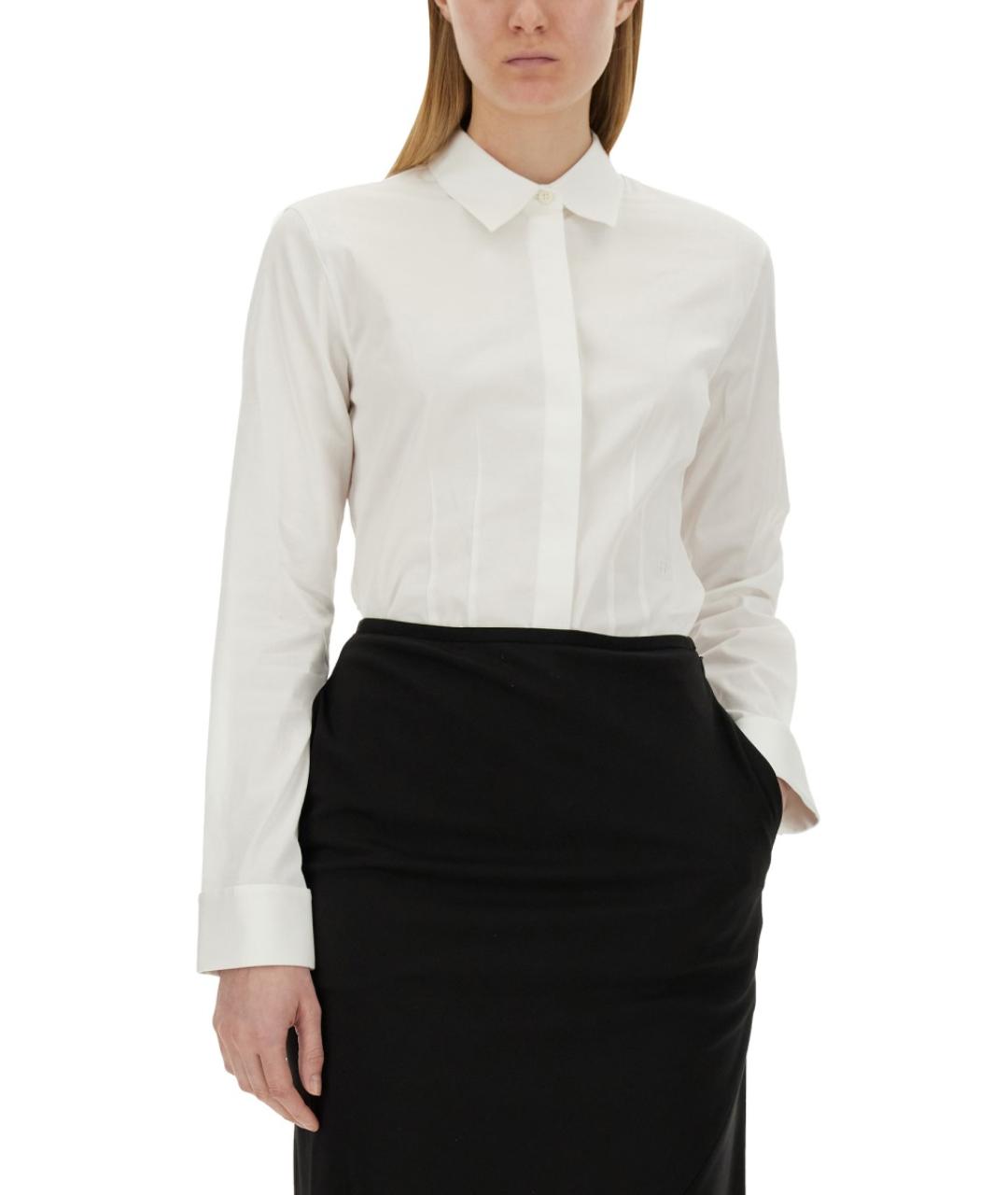HELMUT LANG Белая хлопковая рубашка, фото 4