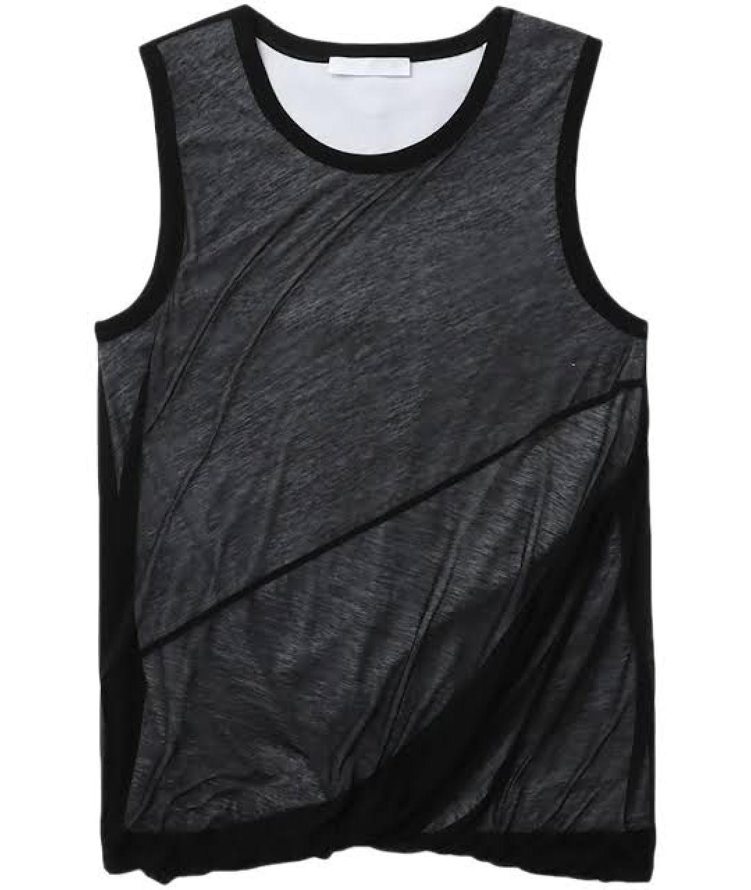 HELMUT LANG Черная хлопковая майка, фото 1