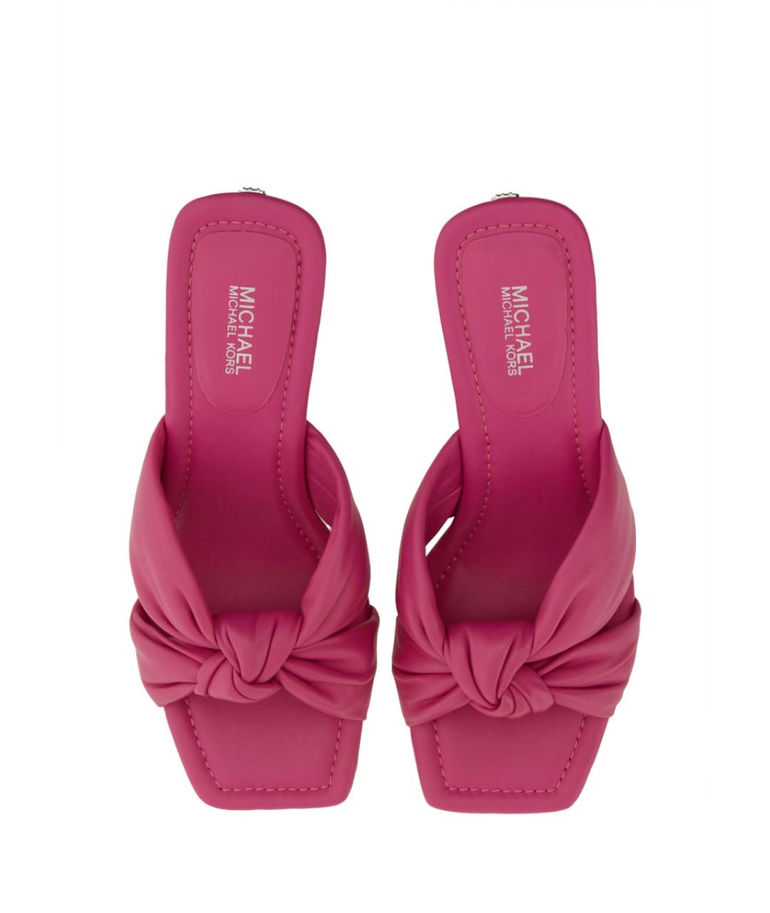 MICHAEL KORS Фуксия кожаные мюли, фото 5