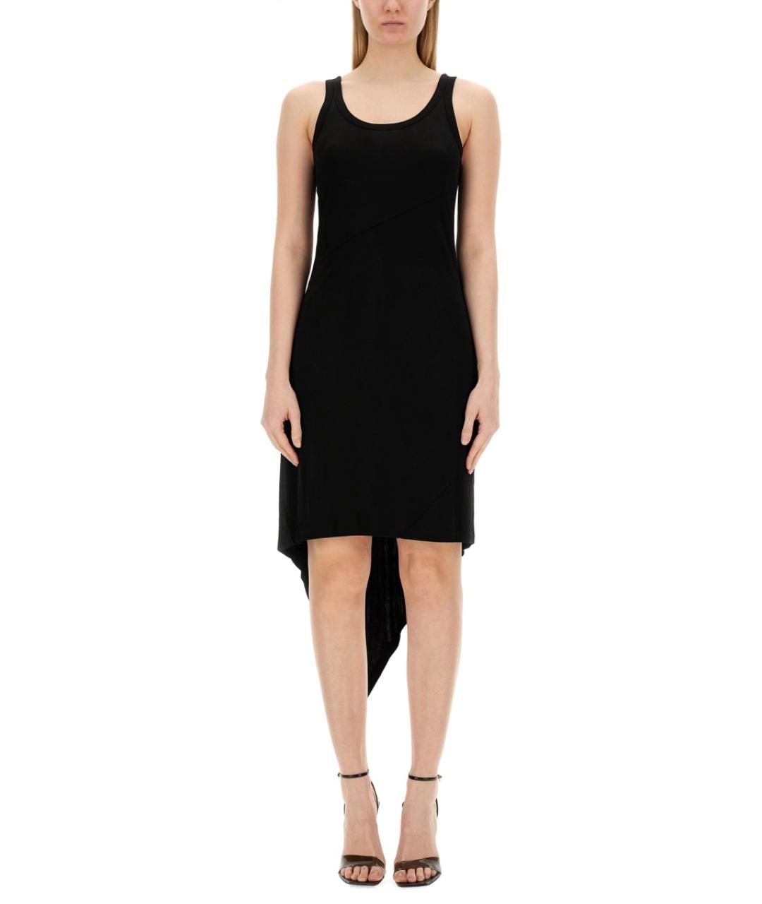 HELMUT LANG Черное вискозное повседневное платье, фото 5