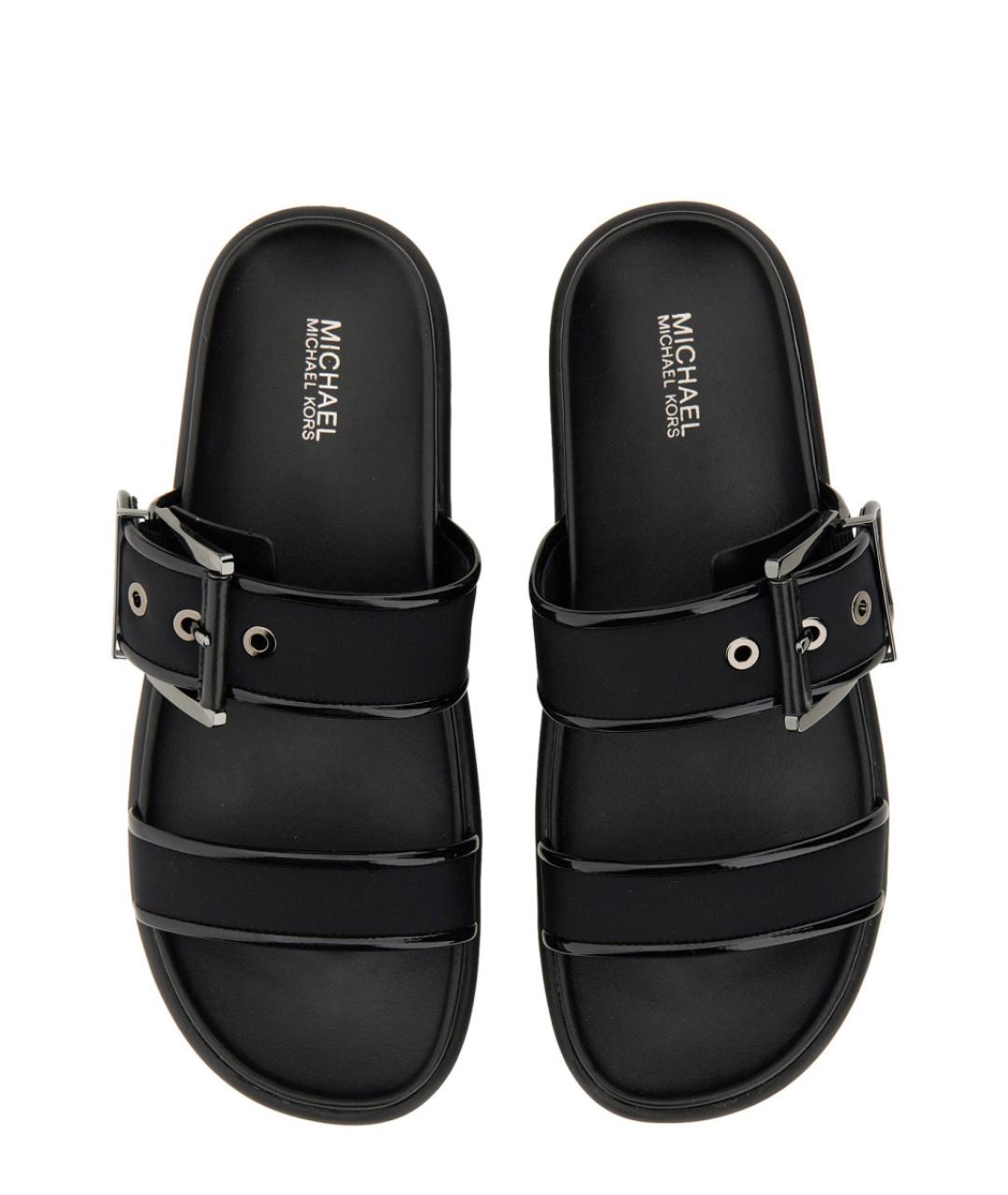 MICHAEL KORS Черные синтетические шлепанцы, фото 3