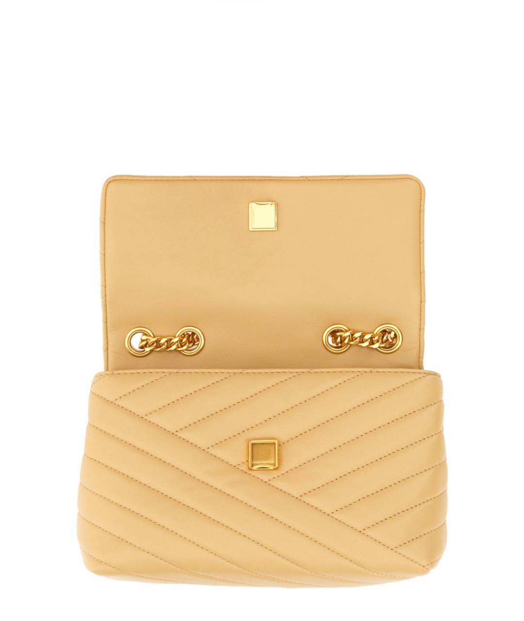 TORY BURCH Бежевая кожаная сумка через плечо, фото 4