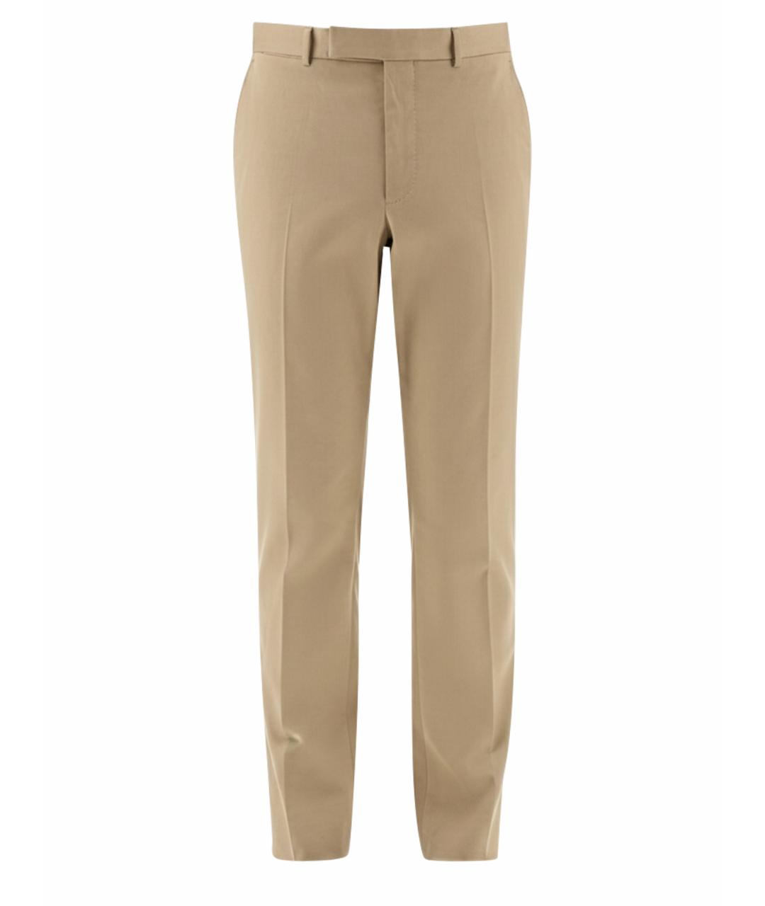 ZEGNA Бежевые хлопковые повседневные брюки, фото 1