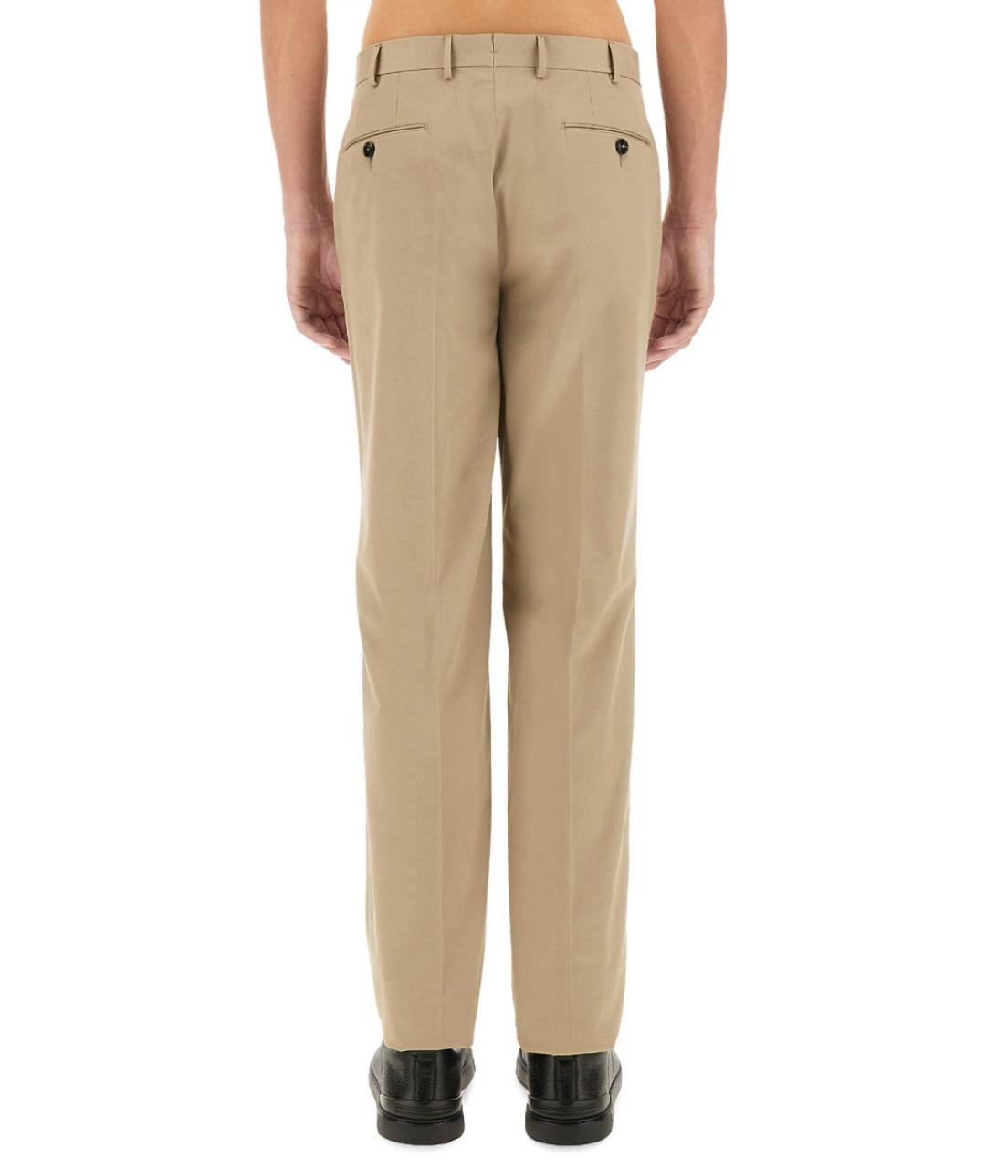 ZEGNA Бежевые хлопковые повседневные брюки, фото 3