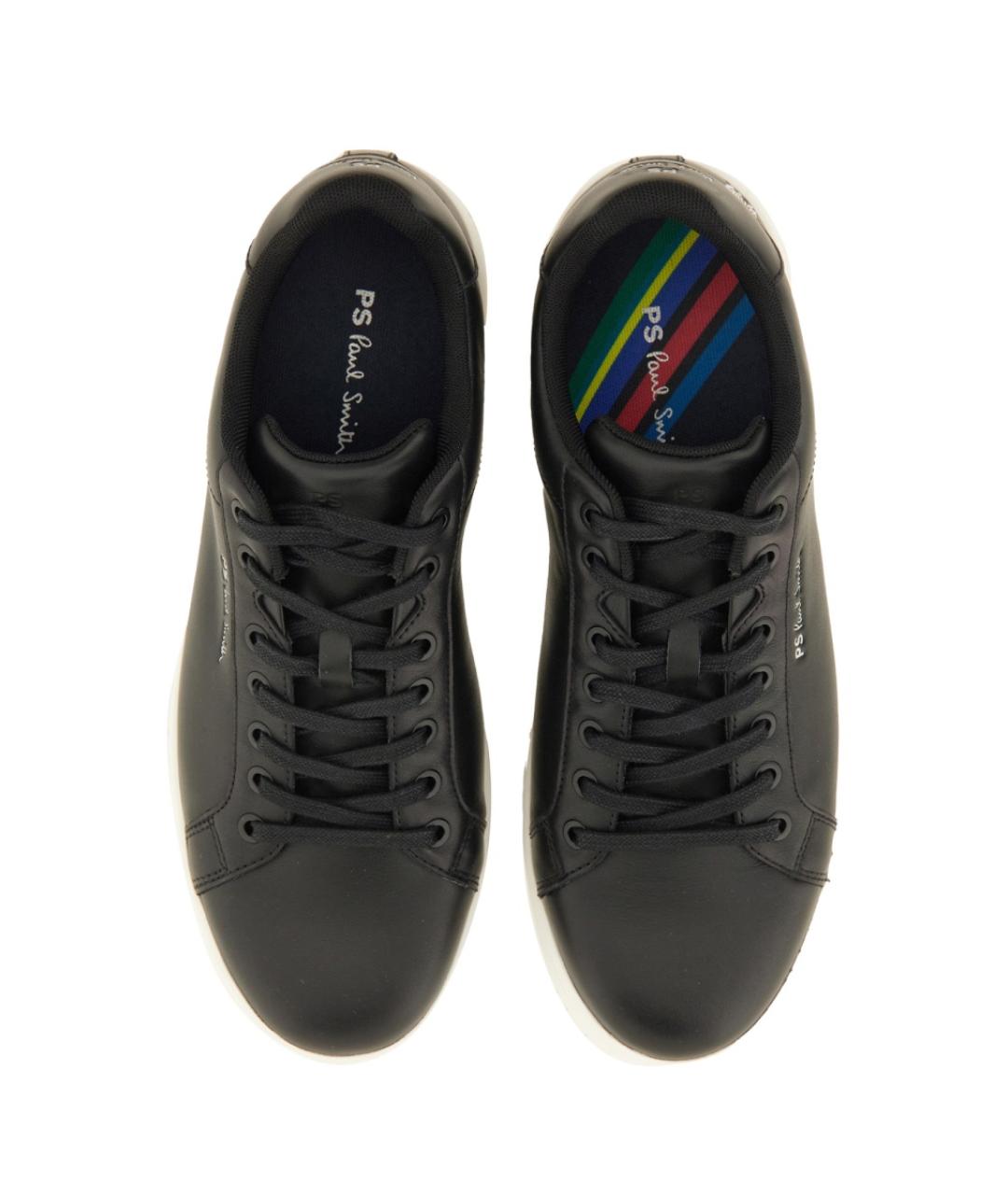 PS BY PAUL SMITH Черные кожаные низкие кроссовки / кеды, фото 2