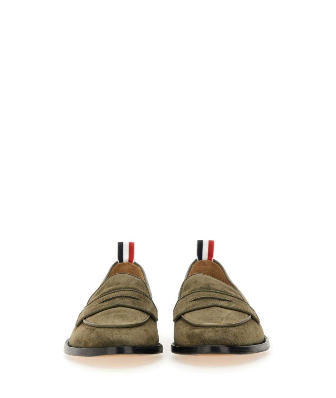 THOM BROWNE Зеленые замшевые лоферы, фото 5