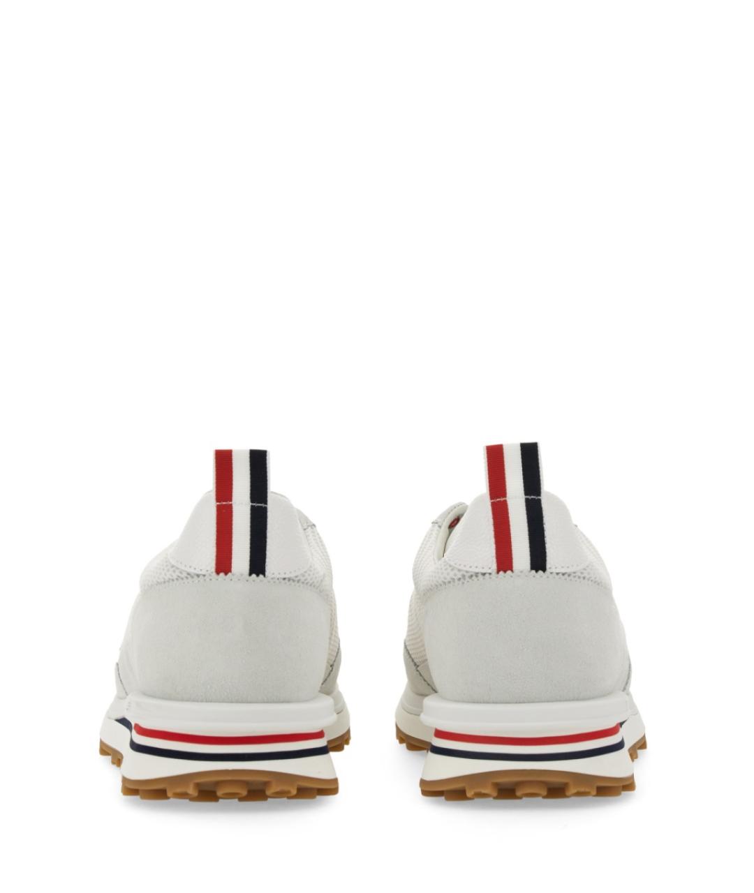 THOM BROWNE Белые текстильные низкие кроссовки / кеды, фото 3