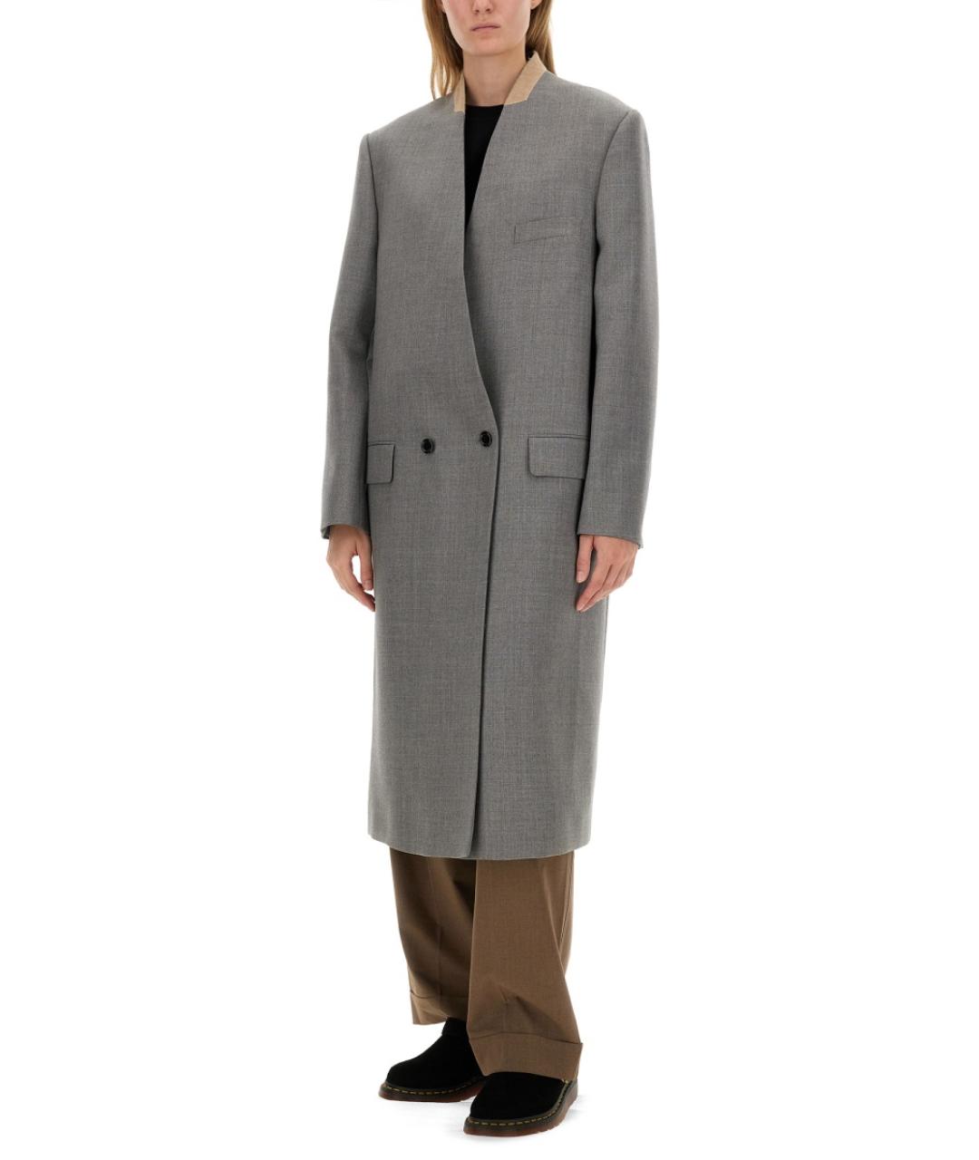 MOSCHINO Серое шерстяное пальто, фото 3
