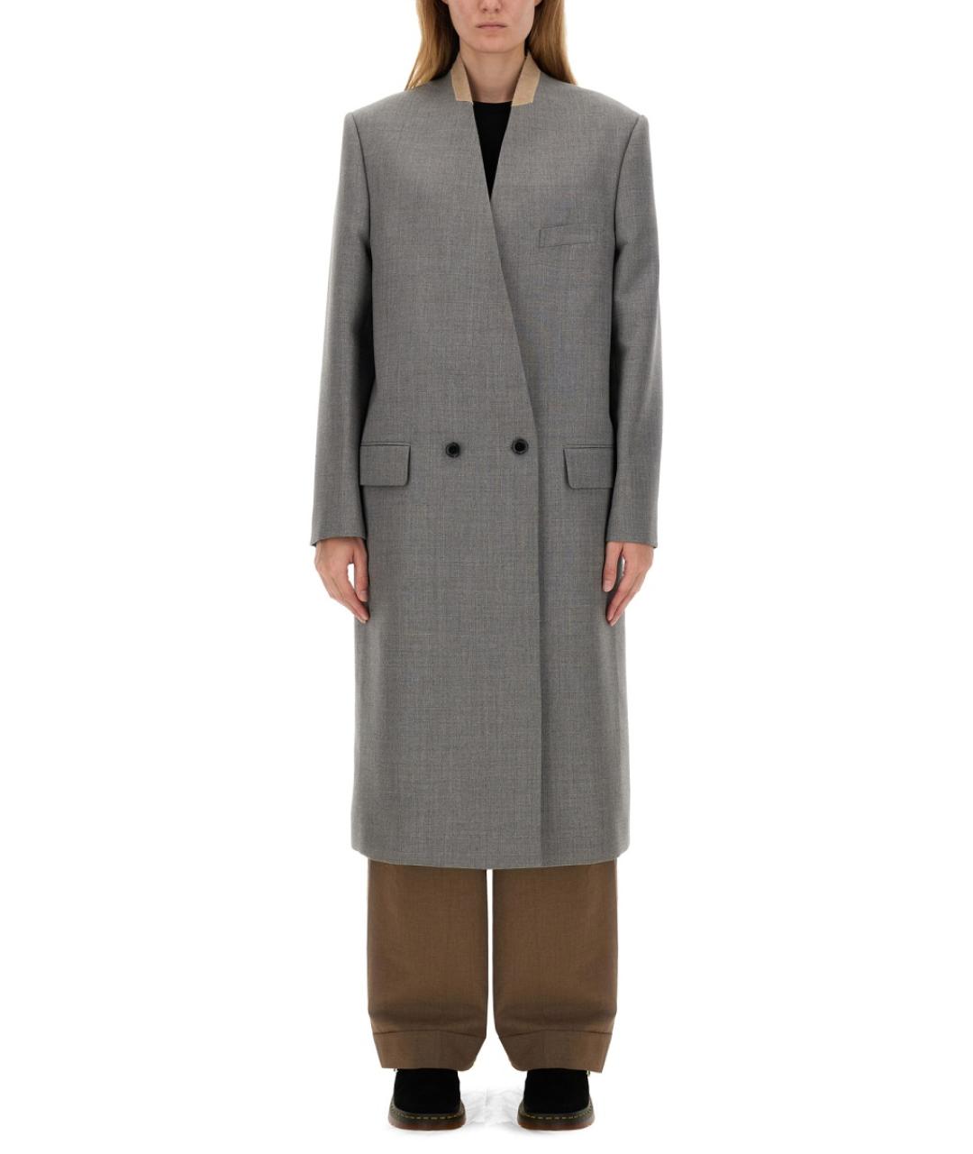 MOSCHINO Серое шерстяное пальто, фото 2