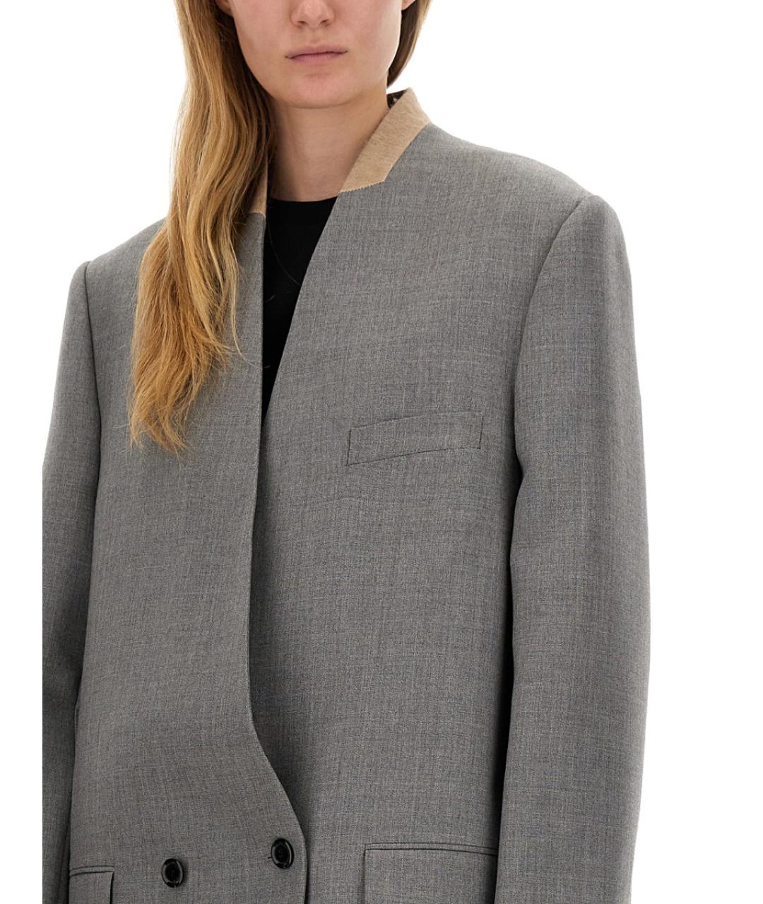 MOSCHINO Серое шерстяное пальто, фото 5