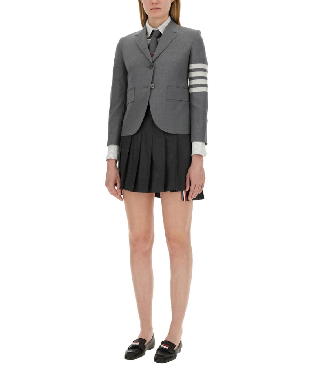 THOM BROWNE Серый шерстяной жакет/пиджак, фото 3