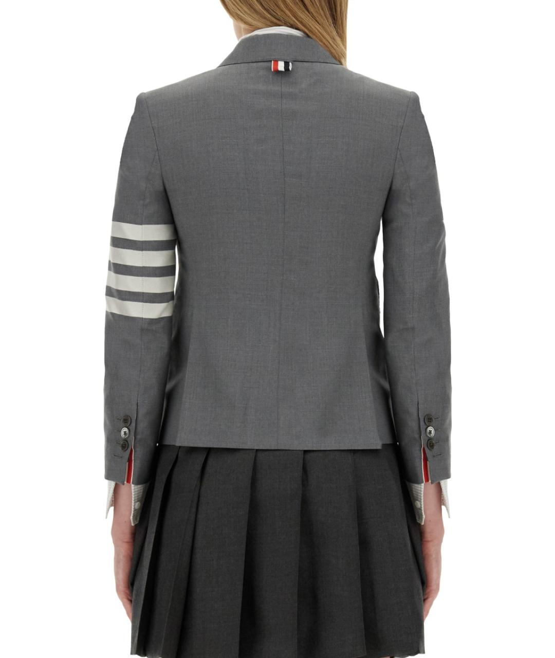 THOM BROWNE Серый шерстяной жакет/пиджак, фото 4