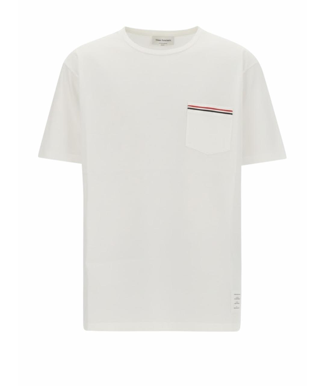 THOM BROWNE Белая хлопковая футболка, фото 1