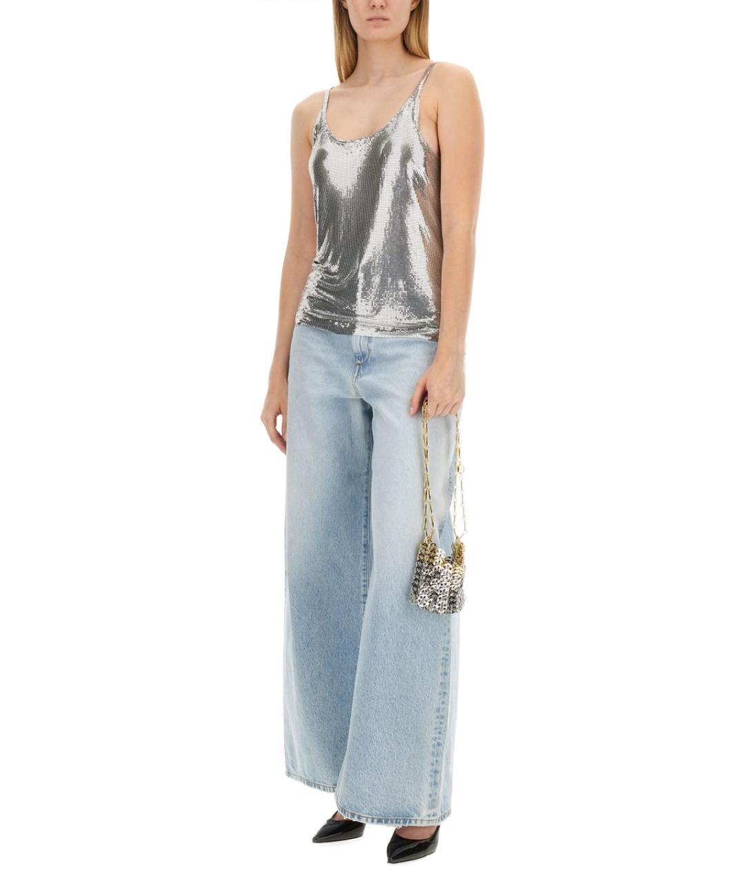 PACO RABANNE Серебряная майка, фото 3