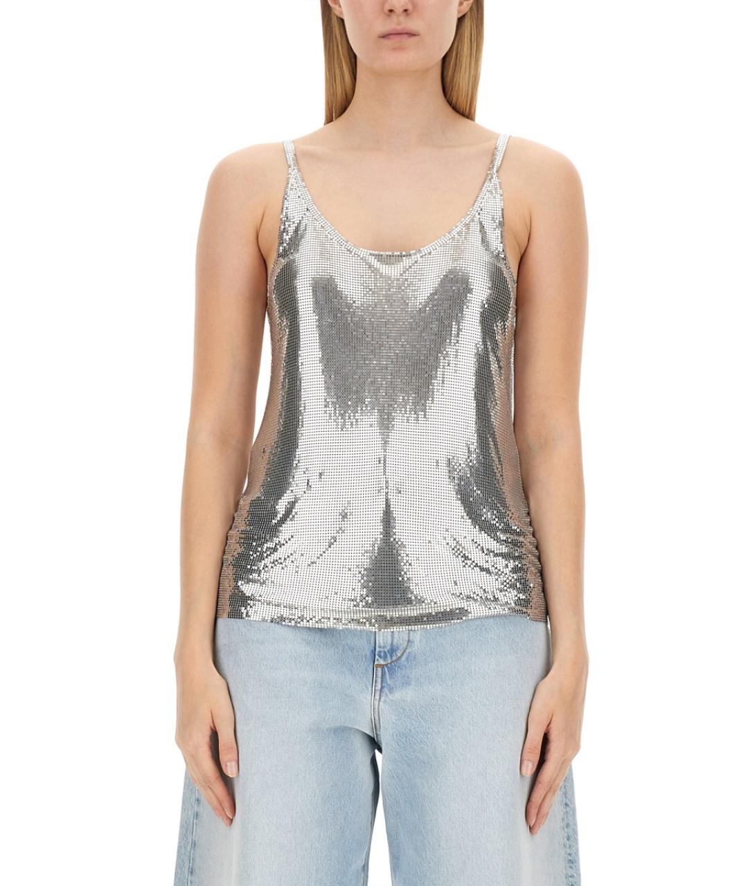 PACO RABANNE Серебряная майка, фото 2