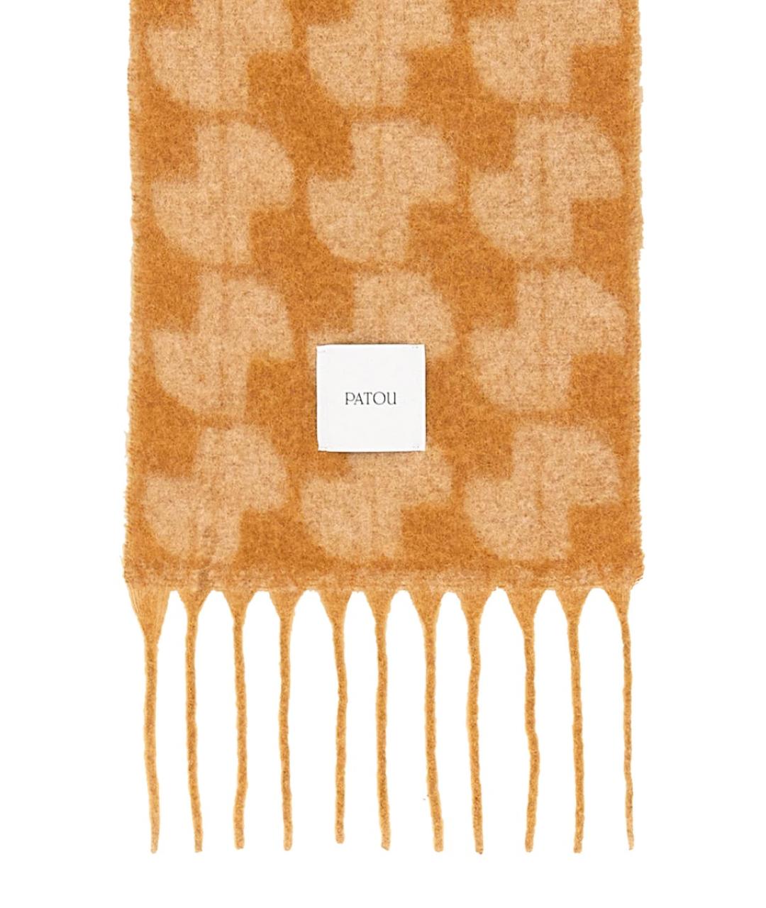PATOU Бежевый шерстяной шарф, фото 2