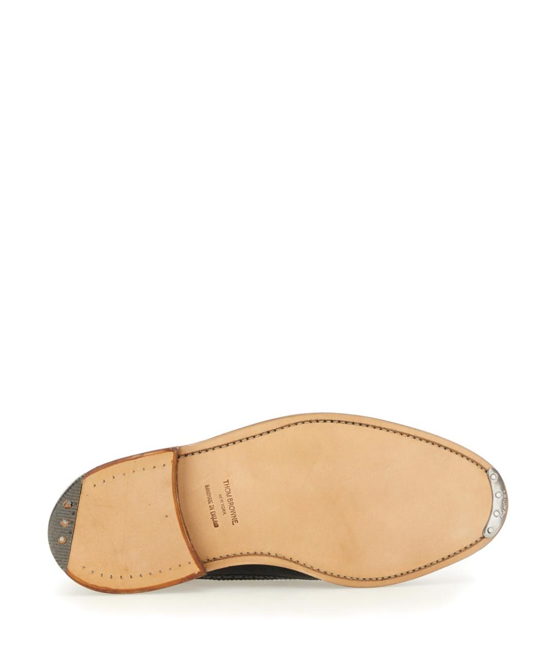 THOM BROWNE Черные кожаные низкие ботинки, фото 5