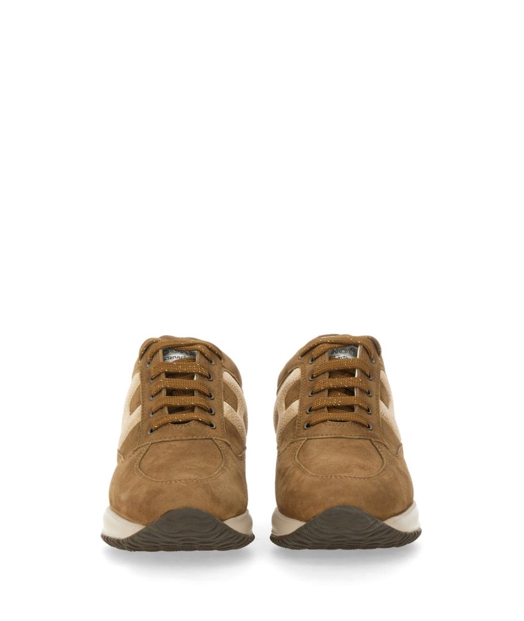 HOGAN Коричневые замшевые кроссовки, фото 4